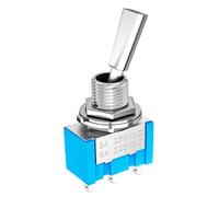 Mini Toggle Switch DPDT/SPDT, 6A 125VAC/3A 250VAC, Flat Handle, 6mm Mount, Pack of 5 (ON ON 6Pin)