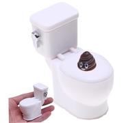 Mini Toilet, 1/12 Plastic Dollhouse Toilet with Flush Sound, Funny Realisitc Mini Toy for Dollhouse Bathroom Accessory