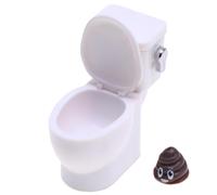Mini Toilet, 1/12 Plastic Dollhouse Toilet with Flush Sound, Funny Realisitc Mini Toy for Dollhouse Bathroom Accessory Furniture Toy
