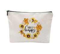 Mini Toiletries Container Wild Flowers Makeup Bag Floral Cosmetic Bag Best Gift Idea for Lovers Teen Girls Women Inspirational Birthday Gifts for Teen Girls WOM Corner Makeup Organizer (A, One Size)