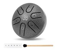Mini Tongue Drum 3 Inch 6 Tone Steel Tongue Drum with Mallet and Notes Sticker Metal Percussion Instrument Musical Educational Toy for Preschool Activities Adult Children Beginner(silver)
