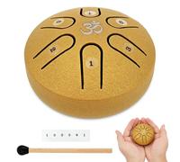 Mini Tongue Drum, Metal Drum with Drumstick, Musical Percussion Instrument, Balmy Ethereal Drums, Sound Therapy Instruments Meditation for Outside 3 Inch 6 Notes C Key for Yoga(golden)