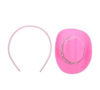 Mini Top Hat Headband 13.5cm Pink Polyester Lightweight Comfortable Secure Grip Vintage Elegant Whimsical Event Hair Accessories for Women Photo Moment