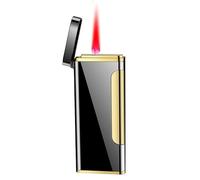 Mini Torch Lighters Cigars Jet Flame Lighter with Adjustable Flame Dial Portable Ultra-Thin Butane Refillable Lighter Great Gift for Men Birthday Christmas (Black)