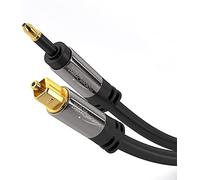 Mini-TOSLINK optical audio cable with signal protection - 1m (Mini-TOSLINK to TOSLINK, digital SPDIF/fibre optic cord for soundbars, stereo systems/amps, Hi-Fi) by CableDirect