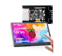 Mini Touch Screen 7 Inch Industrial Quality Small HDMI USB 1024 x 600 Sensitive Built-in Buzzer Compatible with Desktop PC Windows 10/11/Android/Linux