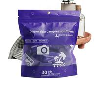 Mini Towel Tablets - Absorbent Washcloth Set for Travel | 30 Piece Compressed Facial Tissue Kit with Soft Cotton Texture & Quick Expanding Design for Bathroom Spa Gym Office Camping Picnic