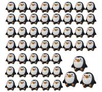 Mini Toys Animal Birthday Decorations |Mini Penguins 50Pcs 0.4 Inch Adorable & Cartoon Penguin Figurines DIY Friendly Decorative Resin Animals for Micro Landscape, Dollhouse, Nail Art