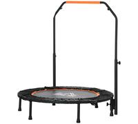 Mini Trampoline 102cm Steel Foldable Rebounder Adjustable Handle 99-123cm Stable