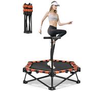 Mini Trampoline Fitness Adults - 41''/42''/45'' Adjustable Height Trampolines Max Load 330lb, Indoor Trampoline for Exercise Training Quiet