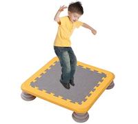 Mini Trampoline for Kids, 25 Inch Bounce Board Jumping Toys with Non-Slip Base, Max Loaded 330 lbs, Jump Sensory Integration Training Equipment for Indoor Outdoor yellow