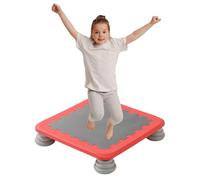 Mini Trampoline for Kids, 25 Inch Bounce Trampoline for Toddler, Autism Kids Sensory Integration Training Equipment, Square Bounce Trampoline w/Non-Slip Base for Boys Girls,Red A