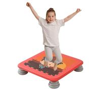 Mini Trampoline for Kids, 25 Inch Bounce Trampoline for Toddler, Autism Kids Sensory Integration Training Equipment, Square Bounce Trampoline w/Non-Slip Base for Boys Girls,Red B