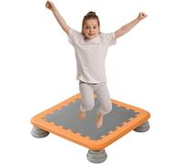Mini Trampoline for Kids, 25 inch Square Leaps and Rebounds Trampoline, Autism Sensory Integration Training Equipment, Indoor Bounce Board Jumping Toys w/Non-Slip Base, Max Loaded 330 lbs (Orange)