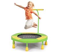 Mini Trampoline for Kids, 36'' Rebounder with Foam Handle, Safety Padded and Durable Steel Frame, Trampoline for Toddlers Outdoor Indoor Play and exercise (Yellow Green)