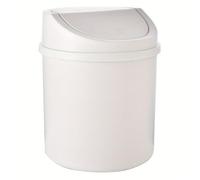 Mini Trash Can, 7x5x5 Inch Plastic Small Trash Can with Swing Lid, Rustproof Stain-Resistant Multi-Use Desk Trash Can for Office Bathroom Bedroom, White Desk Trash Can Small Trash Can with Lid Small