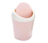 Mini Trash Can, Desk Trash Can Tiny Trash Can Small Table Top Plastic Covered Waste Basket Tiny Countertop Garbage Lint Bin for Bathroom,Office,Kitchen,Desk,Coffee Table (Pink)