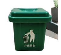 Mini Trash Can - Small Waste Bin | Green Covered Desk Organizer | Green 9x8.5cm bin with lid for bathroom, toilet, balcony, desk or countertop storageGreen 9x8.5cm bin with lid for bathroom,