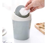 Mini Trash Can, Tiny Trash Can Tabletop Trash Can Tiny Countertop Garbage Lint Bin Small Table Top Plastic Covered Waste Basket for Bathroom,Office,Kitchen,Desk,Coffee Table (Blue)