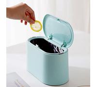 Mini Trash Can with Lid - Removable Small Garbage Can, Tiny Plastic Trash Bin, Pop Up Countertop Wastebasket, Counter Garbage Lint Bin for Bathroom,Office,Kitchen,Desk,Coffee Table(Sky Blue)