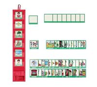 Mini Travel Calendar Board - Pocket Organizer for Classroom, Daily Visual Calendar | Behavior Management Pocket Chart with 45 Activity Cards, 9 Blank Cards