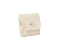 Mini Travel Jewelry Bag Featuring Multiple Sections for Rings and Necklaces, Plush Velvet Interior for Protection, Designed to Keep Accessories Organized and Untangled (Beige)
