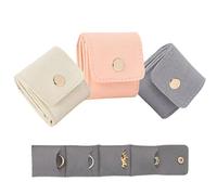 Mini Travel Jewelry Bag,Jewelry Organizer, Mini Pouch, Foldable Jewelry Bag Portable Microfiber Leather Pouch for Rings, Earrings, Necklaces On the Go (3pcs)