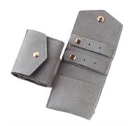 Mini Travel Jewelry Bag, Jewelrys Roll Bags Pouch Case Box Organizer, Portable Foldable Travel Jewelry Roll Bag, Leather Multifunctional with Buckle for Rings Necklaces Earrings