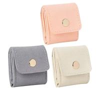 Mini Travel Jewelry Bag, Mini Travel Jewelry Roll Bag with Buckle, Portable Foldable Ornaments Organizer Case, Small Ornaments Box for Earrings, Rings, Necklaces (3 pcs)