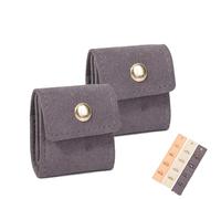 Mini Travel Jewelry Bag, Travel Jewelry Case, Travel Essentials, Pouch Case Box Organizer with Buckle, Portable Foldable for Earrings, Rings, Necklaces, Necklaces On the Go (2pcs-D)