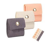 Mini Travel Jewelry Bag, Travel Jewelry Case, Travel Essentials, Pouch Case Box Organizer with Buckle, Portable Foldable for Earrings, Rings, Necklaces, Necklaces On the Go (3pcs-A)
