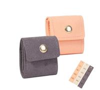 Mini Travel Jewelry Bag, Travel Jewelry Case, Travel Essentials, Pouch Case Box Organizer with Buckle, Portable Foldable for Earrings, Rings, Necklaces, Necklaces On the Go (2pcs-B)