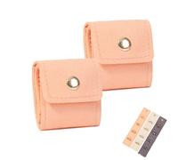 Mini Travel Jewelry Bag, Travel Jewelry Case, Travel Essentials, Pouch Case Box Organizer with Buckle, Portable Foldable for Earrings, Rings, Necklaces, Necklaces On the Go (2pcs-F)