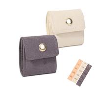 Mini Travel Jewelry Bag, Travel Jewelry Case, Travel Essentials, Pouch Case Box Organizer with Buckle, Portable Foldable for Earrings, Rings, Necklaces, Necklaces On the Go (2pcs-A)