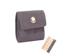 Mini Travel Jewelry Bag, Travel Jewelry Case, Travel Essentials, Pouch Case Box Organizer with Buckle, Portable Foldable for Earrings, Rings, Necklaces, Necklaces On the Go (Gray)