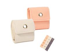 Mini Travel Jewelry Bag, Travel Jewelry Case, Travel Essentials, Pouch Case Box Organizer with Buckle, Portable Foldable for Earrings, Rings, Necklaces, Necklaces On the Go (2pcs-C)