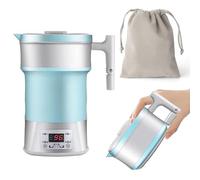 Mini Travel Kettle 220V,CEIEVER Portable Folding Electric Kettle 800ML Portable Coffee Kettle with Separable Power Cord,for Tea,Coffee,Baby Milk (Blue)