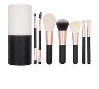 Mini Travel Makeup Brush Set, 7 Pieces Soft Bristles Set - Portable Cosmetic Kit | For Foundation Concealer Eyeshadow Girls Women Beginners Travel