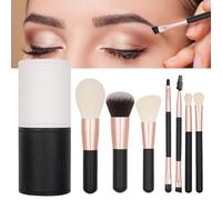 Mini Travel Makeup Brush Set | 7 Pieces with Bristles - Cosmetic Brush Set - For Beginners and Enthusiasts Concealer and Eyeshadow