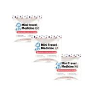 Mini Travel Medicine Kit - Variety Pack of Individual OTC Packets - Individual Packets for Emergency, First Aid, Cruise & Camping - Compact Size for Purse, Bag or Car (Red) (3)