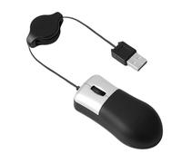 Mini Travel Mouse Retractable Cable Wired Usb for Windows Thinkpad Hp Dell Lenovo Sony Asus Acer Tablet Pc Laptop Apple Mac, Black and Silver Adjustable Optical Mouse Small Mini Sleek Portable