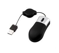 Mini Travel Mouse with Retractable Cable and Wired USB, Thumb Grip Mouse for Apple Mac HP Dell Lenovo Thinkpad Sony Asus Acer Tablet PC Laptop
