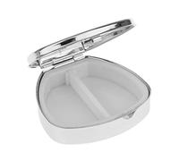 Mini Travel Oval Metal Pill Box Medicine Organizer Container Case | Metal oval approx. 4.75x1.3 cm silver 1 pill box lightweight portable good sealing dustproof for pills memory