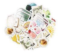 Mini Travel Scrapbook Stickers Vacation Scrapbooking Stickers Journey Sticker Enjoy Life Scrapbook Sticker for Water Bottle, Cell Phone, Album, Scrapbook, Journal, Notebook, Laptop, Planners - 46Pcs