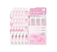 Mini Travel Skincare Set, 29 Piece Mini Travel Essentials Kit With Facial Cleanser, Toner, Serum, Cream, Eye Mask, Sleeping Mask, Mud Mask, Sakura Skin Care Gift Set For Teen Girls And Women