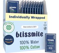 Mini Travel Wipes - 100% Water - Individually Wrapped - for Hand, Face & Body - Odourless Wet Wipes for Adults & Children, Baby with Sensitive Skin - Feminine Wipes for Women, Essentials