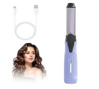 Mini Travle Curling Wand for Women, Mini Cordless Curling Iron for Short Hair, USB Rechargeable Ceramic Hair Curling Wand, 3 Temperature Levels Curling Tongs (Purple)
