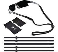 Mini Tree 5 PCS Sports Eyeglass Strap Sunglasses Lanyard Adjustable Non-Slip Eyewear Retainer Glass Cord for Running Camping Reading Outdoor (Black)