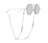 Mini Tree Glasses Chains for Women and Men,Reading Glasses Lanyards Beads Eyeglass Strap Sunglasses Holder Around Neck (Silver)
