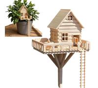 Mini Treehouse Planter Decoration, Fairy Garden Tree House Ornament (1pc)